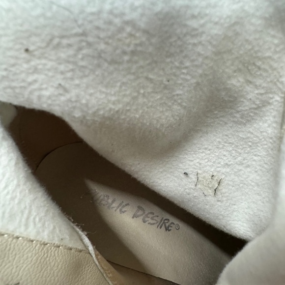 Public Desire Liberty Square Toe Heeled Bootie in Off White Size 9 - Picture 14 of 16